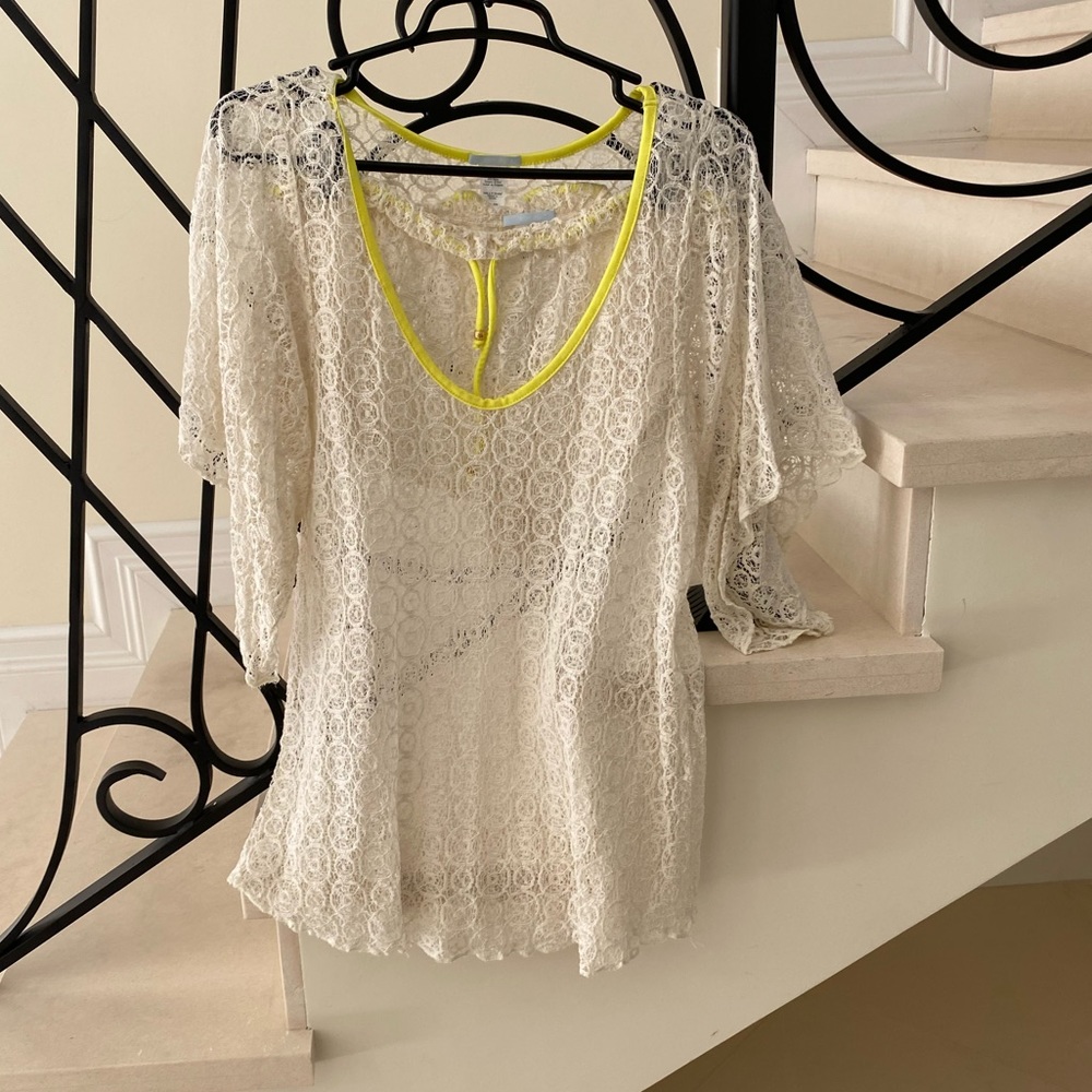 Eberjey crochet coverup top - S